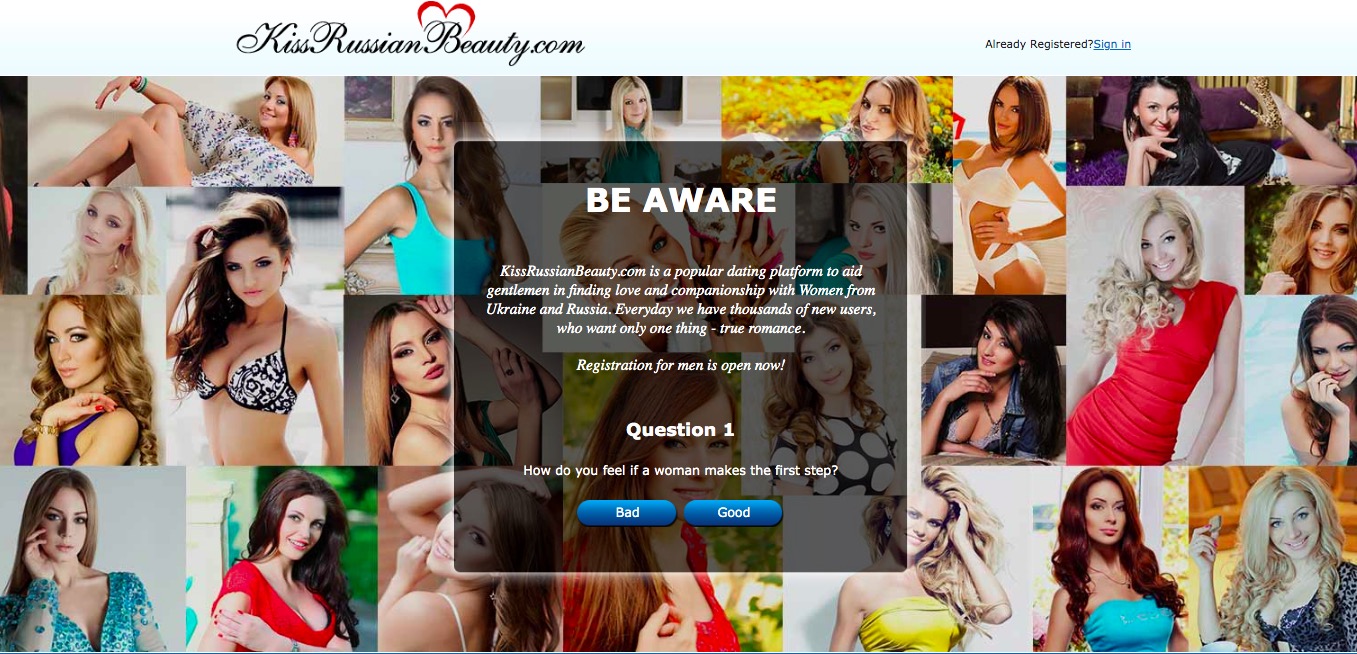 Kissrussianbeauty.Com main page